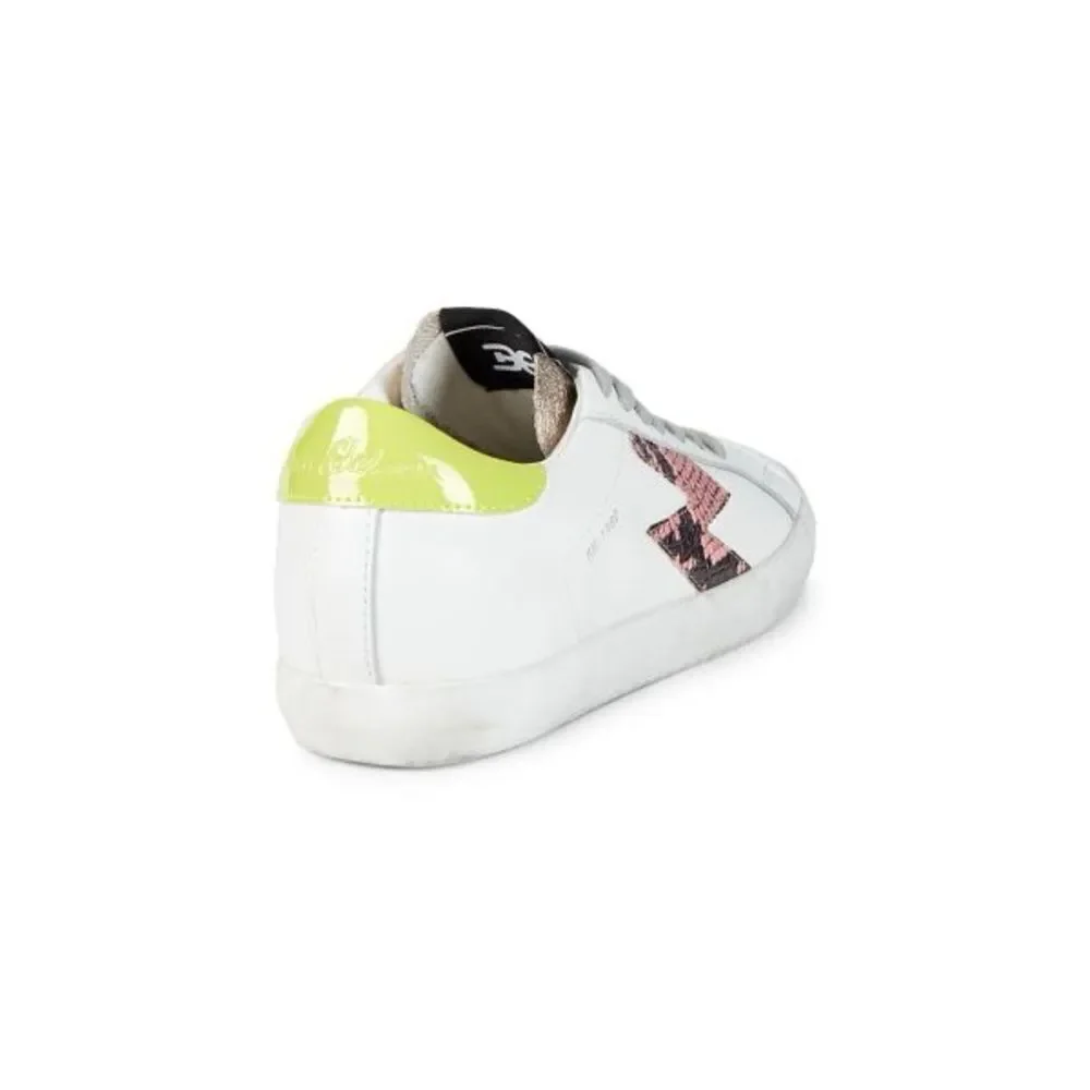 SAM EDELMAN Areson Mixed-Media Leather Sneakers Size 7 1/2